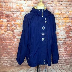 Vintage 90s Obermeyer Navy Blue Embroidered Ski Jacket Shell Jacket